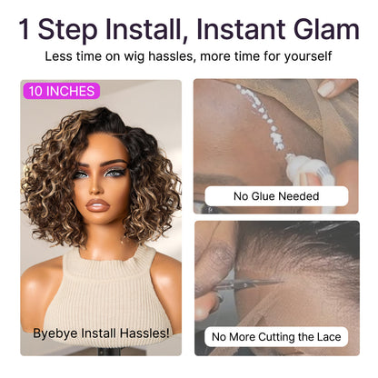 🔥Final Hours—Up to 88% Off🔥Ready-to-Wear Glueless Curly Bob Wig